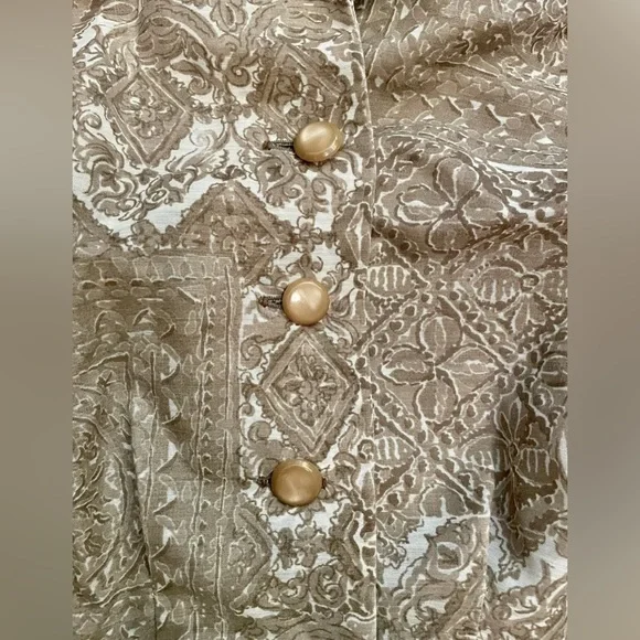 Nelly Don Vintage 1950s tan neutral shirtwaist dress S 25”w VLV rockabilly pinup - Picture 8 of 11